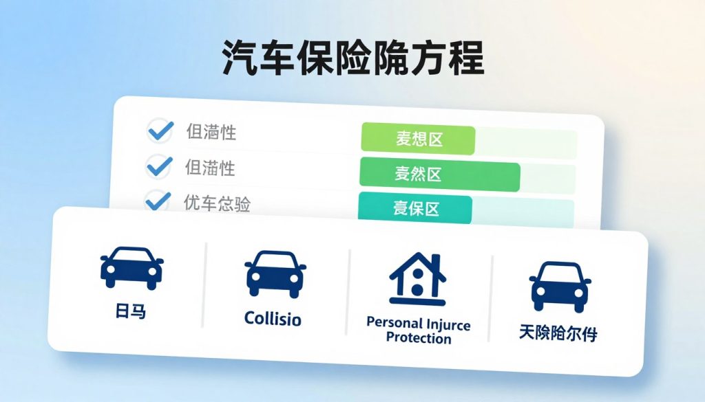 A visually appealing and informative image showcasing an auto insurance feature comparison. In the foreground, display a large, detailed illustration of different auto insurance icons such as liability, collision, comprehensive, personal injury protection, and uninsured motorist coverage, arranged in a grid format. The middle layer should depict a comparison chart with checkmarks and highlighted features, illustrating the differences between the policy types. The background should be a soft gradient, transitioning from light blue to white, evoking a sense of clarity and reliability. Use soft, natural lighting to enhance the professionalism of the image, and employ a slightly elevated angle to create depth. The overall mood should be informative and inviting, ideal for educating readers on essential auto insurance coverage types.